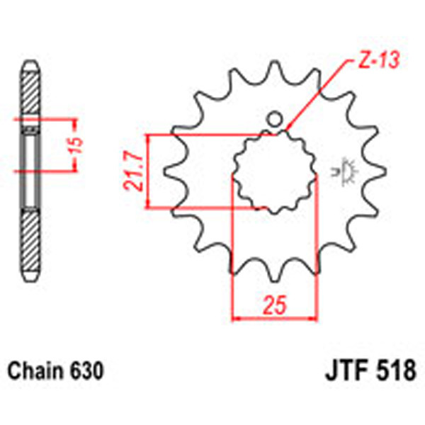 JT JT Gear Box Sprockets G/B 518-15T SUZ/KAW